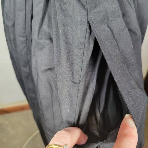 J.Crew Black Classic One-Shoulder Cotton Pleated Skirt Midi Dress Size 2P - Picture 3 of 14